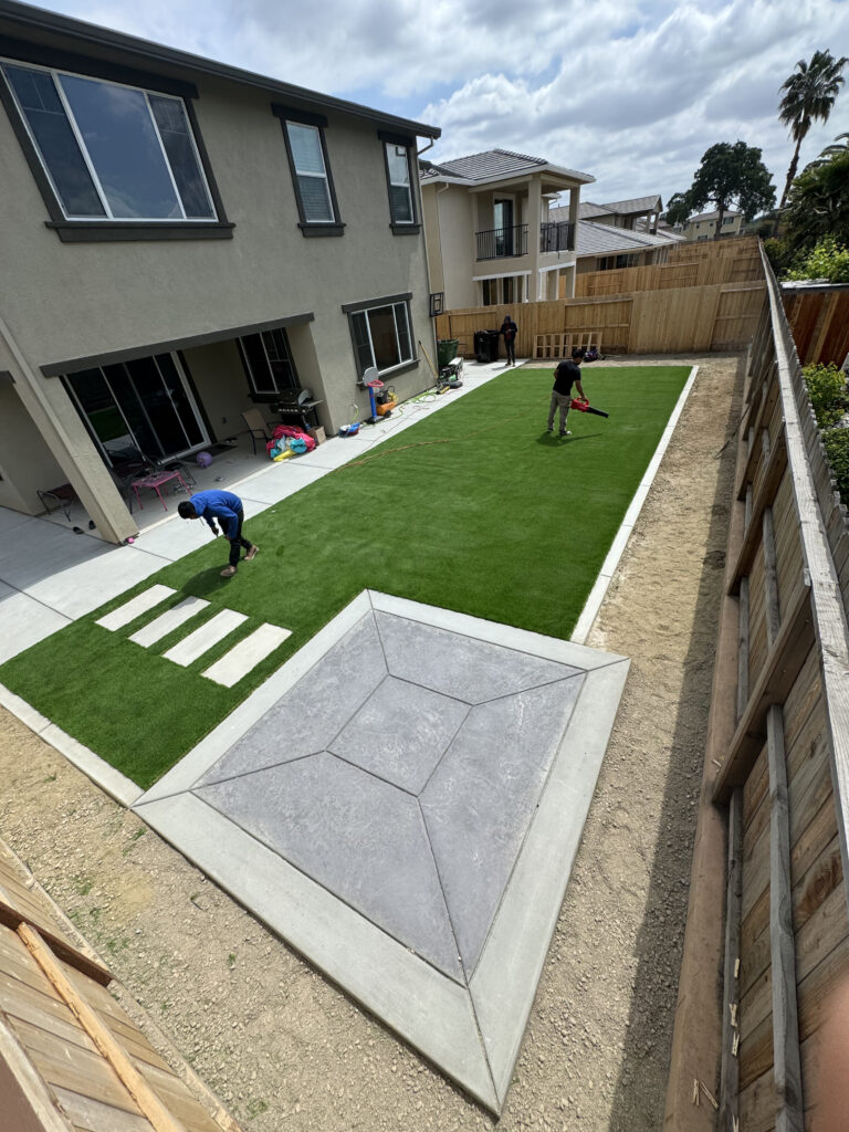 Backyard landscaping Chico CA with turf